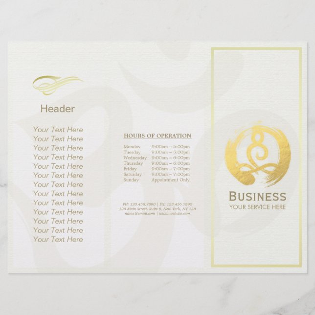 Tri-Fold Yoga Massage Brochures Meditation Posture (Framsida)
