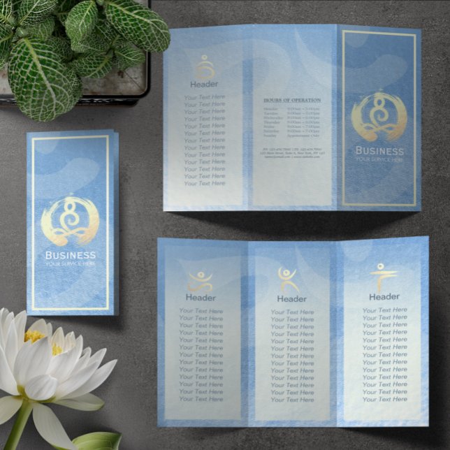 Tri-Fold Yoga Massage Brochures Meditation Posture (Skapare uppladdad)