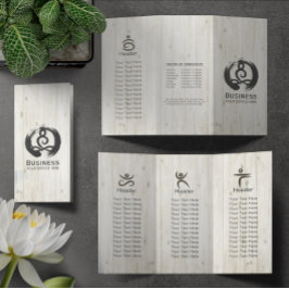 Tri-Fold Yoga Massage Brochures Meditation Posture