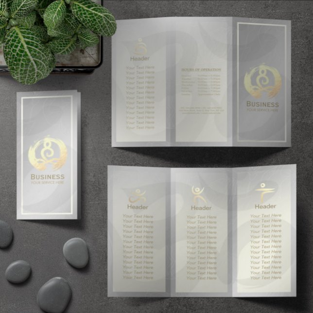 Tri-Fold Yoga Massage Brochures Meditation Posture (Skapare uppladdad)