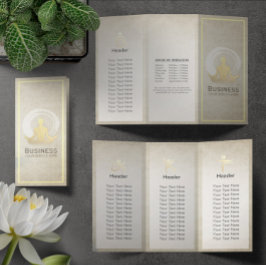 Tri-Fold Yoga Studio Brochures Meditation Pose ZEN
