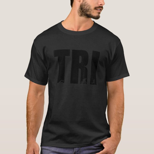 Tri Graphic Springa Bike Simma Triathlon Triathlet T Shirt (Framsida)
