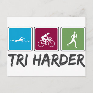 Tri Hårdare (Triathlon) Vykort