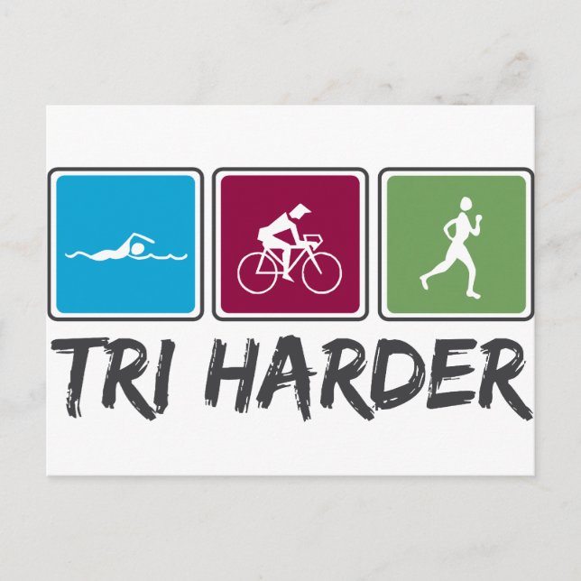 Tri Hårdare (Triathlon) Vykort (Framsida)