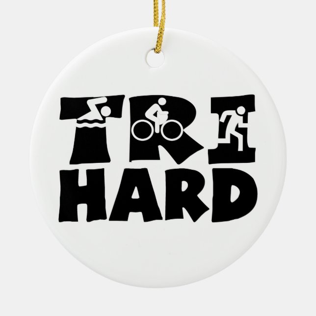 Tri hårt julgransprydnad keramik (Framsidan)