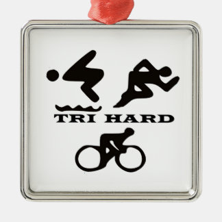 Tri hårt Triathlongåvabekläda och tillbehör Julgransprydnad Metall