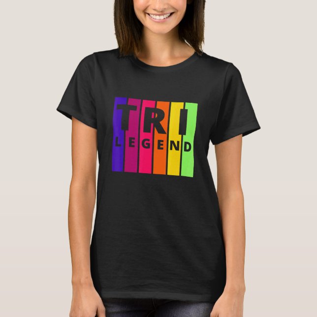 Tri Legend - Coola Triathlon Design T Shirt (Framsida)
