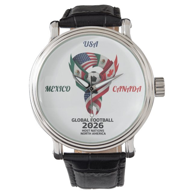 Tri-Nation Flag Wristwatch | 2026 Match Date  Armbandsur (Framsida)