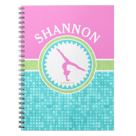 Tri-Pastell färggymnastik med Aqua belägger med Anteckningsbok Med Spiral