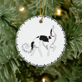 Tri Prancing Borzoi jul Ornament