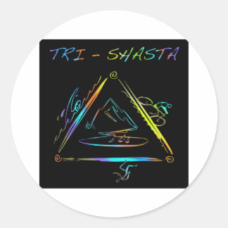 Tri Shasta Triathalon logotyp Runt Klistermärke