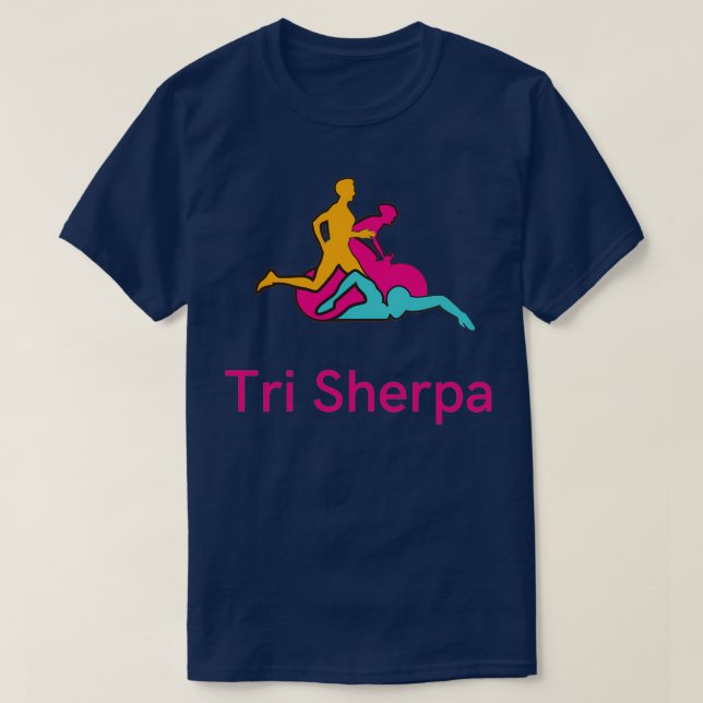Tri Sherpa Multifärgad på Black T Shirt (Design framsida)
