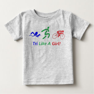 Tri som en flicka tee shirt