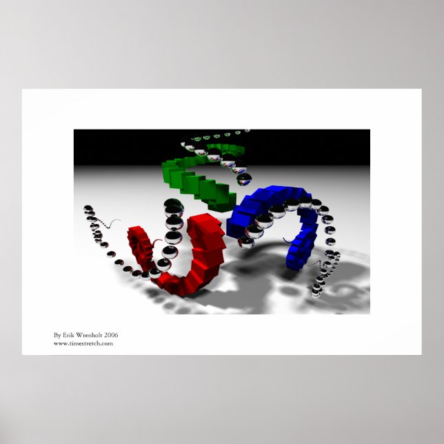 Tri Spiral Recursive Raytraced Image Poster (Framsidan)