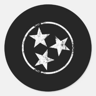 Tri Star Tn Flagga Distress White Tennessee State Runt Klistermärke