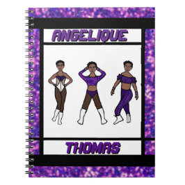 Tri-Styld dansare Lila & svart bärbar dator #1 Anteckningsbok