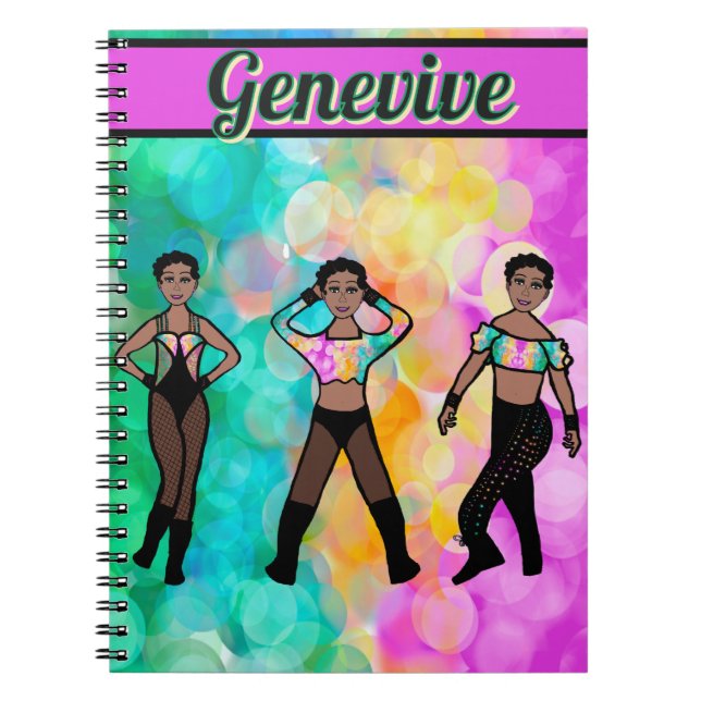 Tri-Styld dansare Pastel & Black #1 bärbar dator Anteckningsbok (Framsidan)