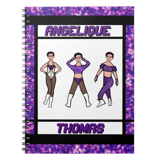 Tri-Styled Dancer Lila & Black Notebook #2 Anteckningsbok (Framsidan)