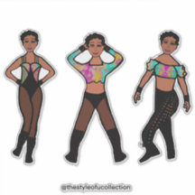 Tri-Styled Dancer Pastel & Black #1-etikett