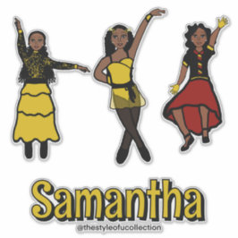 Tri-Styled Red Gult Black Dancer Klistermärken