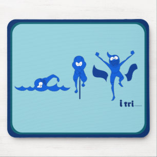Tri-toon logotyp i blått för mousepad musmatta