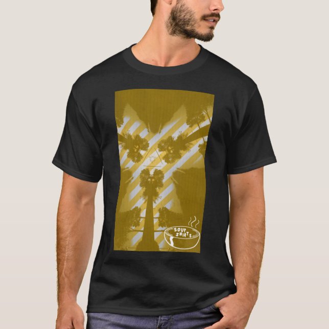 Tri Träd (Gul) Mörk T-Shirt (Framsida)