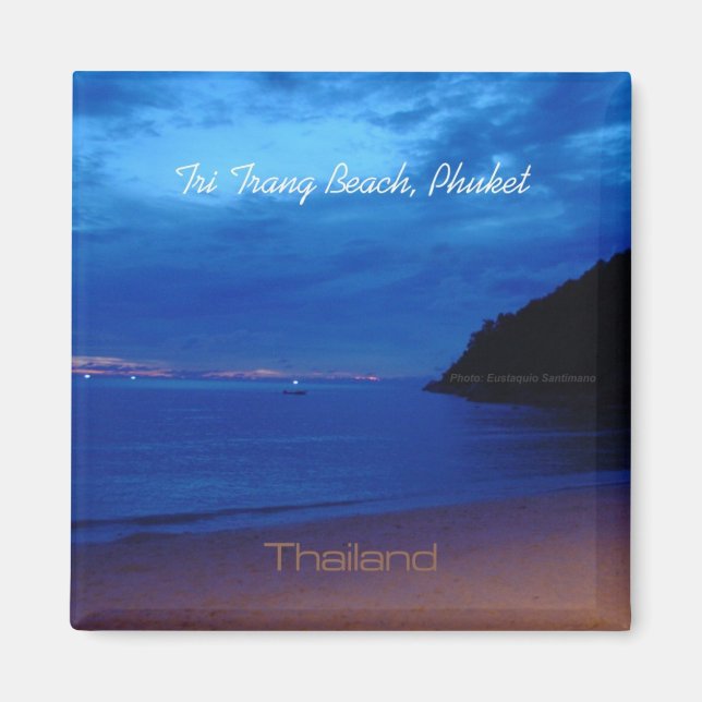 Tri Trang Beach Phuket Thailand Photo Magnets Magnet (Framsidan)