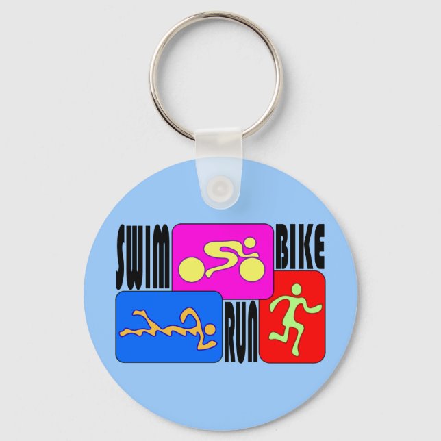 TRI Triathlon Simma Bike Springa BRIGHT Square Des Nyckelring (Framsida)