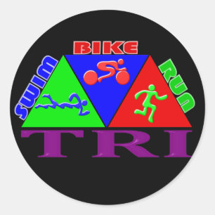TRI Triathlon Simma Bike Springa PYRAMID Design Runt Klistermärke
