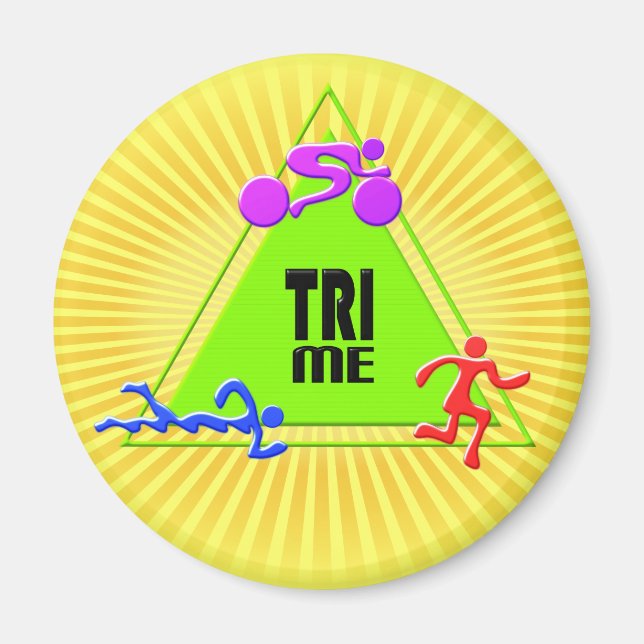 TRI Triathlon Simma Bike Springa TRIANGLE TRI ME D Magnet (Framsidan)