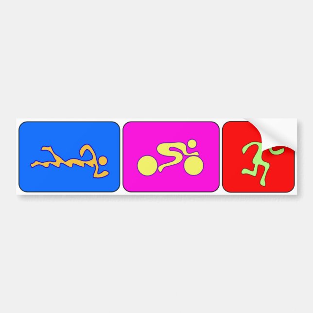 TRI triathlonen figurerar bildekalet Bildekal (Framsidan)