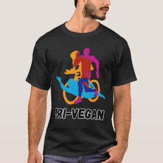 Tri-Vegan Triathlon vegan simma cykel springa T Shirt