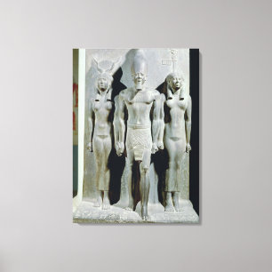 Triad av Menkaure med gudinnan Hathor Canvastryck