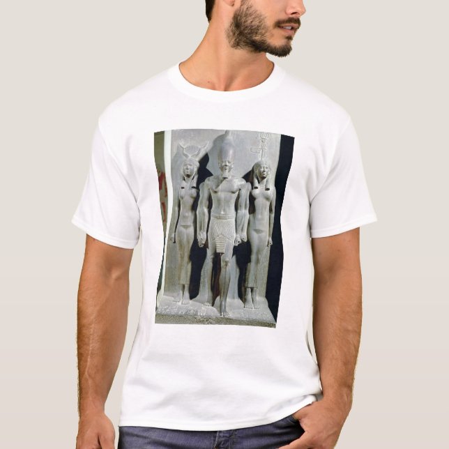 Triad av Menkaure med gudinnan Hathor T-shirt (Framsida)
