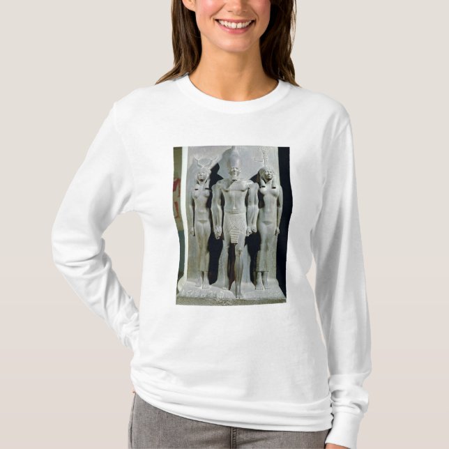 Triad av Menkaure med gudinnan Hathor Tee Shirt (Framsida)