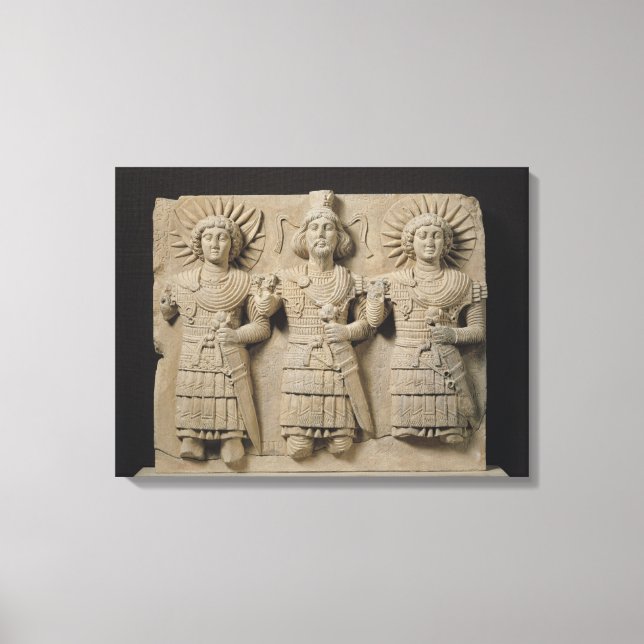 Triad of Palmyrene Gods, från Palmyra-regionen Canvastryck (Framsida)