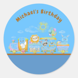 Trian Animal party bag gift tags Runt Klistermärke