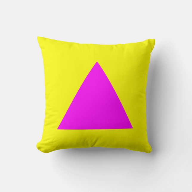 Triangel Färg - Magenta och Gult Kudde (Framsida)