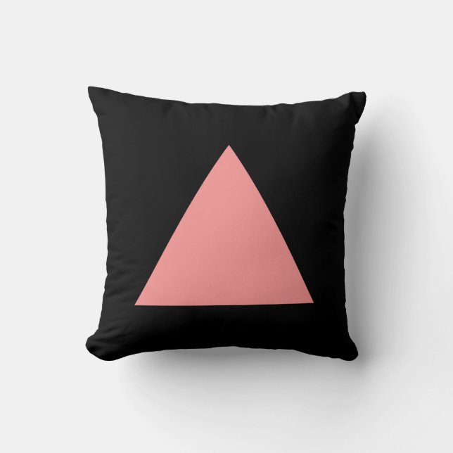 Triangel Färg - mjuk Rosa och svart Kudde (Framsida)