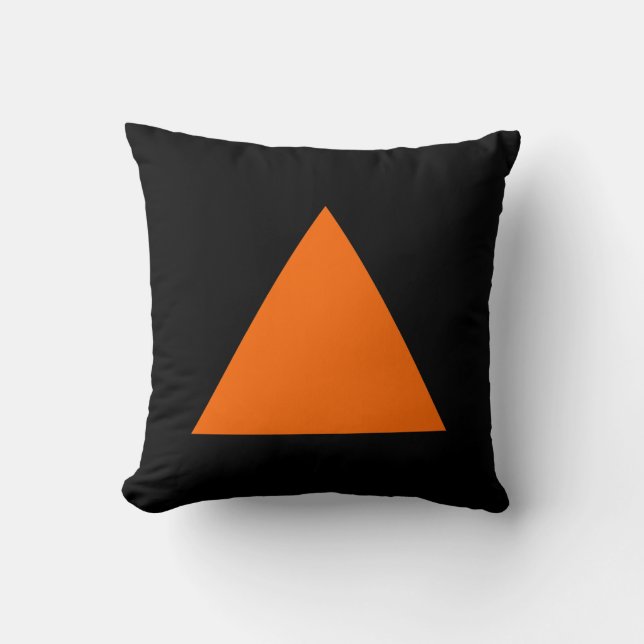 Triangel Färg - Orange och svart Kudde (Framsida)