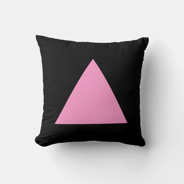 Triangel Färg - Rosa och svart Kudde (Framsida)