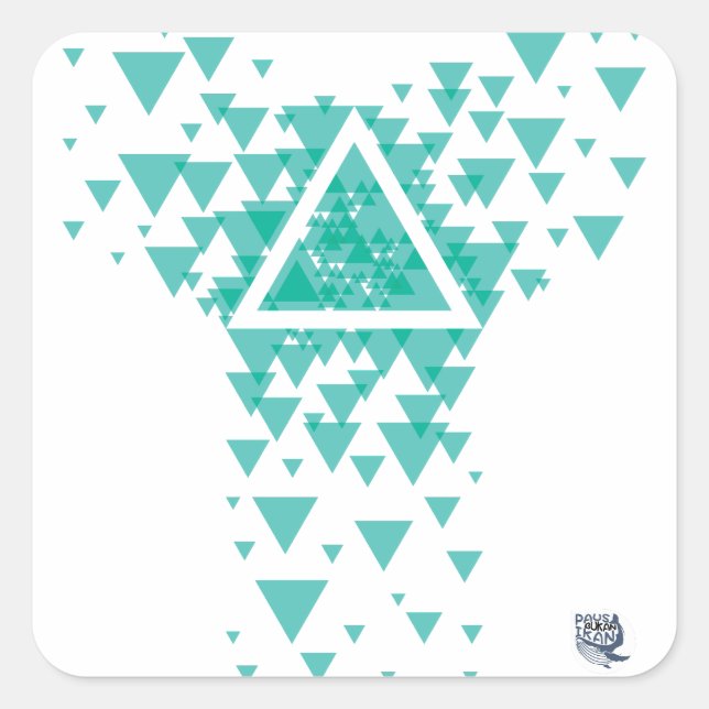 Triangel Fyrkantigt Klistermärke (Framsida)