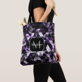 Triangel Geometric Lila Smoky Galaxy Monogram Tygkasse