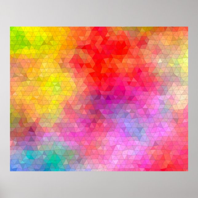 Triangel mönster med blandad bakgrund för färg. ab poster (Framsidan)