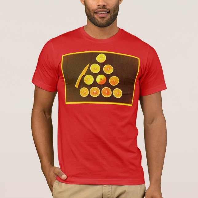 "Triangel of Halva Orangar" Utsänt foto. Köp nu T Shirt (Framsida)