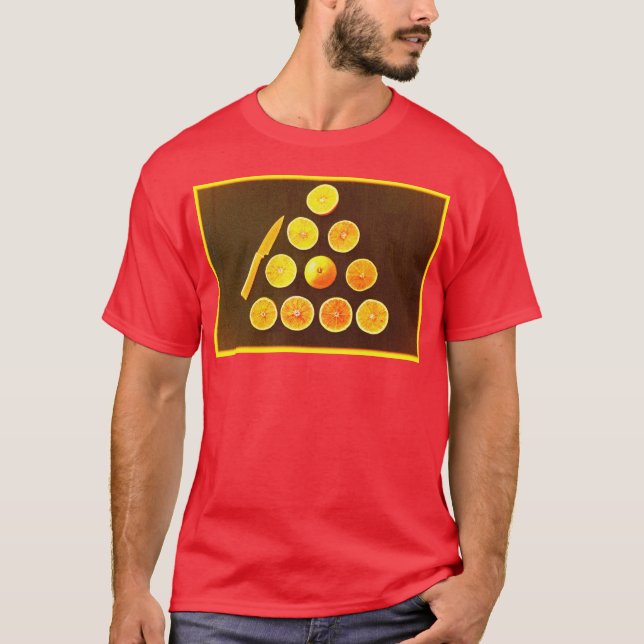 "Triangel of Halva Orangar" Utsänt foto. Köp nu T Shirt (Framsida)
