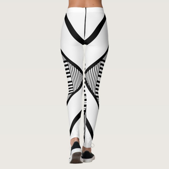 Triangel rand 2 i svartvitt leggings (Baksida)