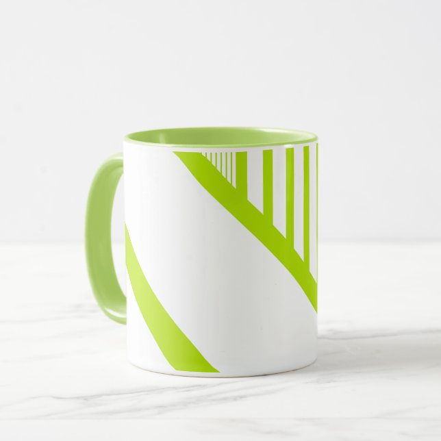 Triangel Rand i Lime Green and White Mugg (Framsida vänster)