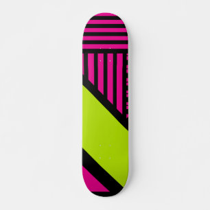Triangel Rand i Lime Green, Shock rosa and Black Mini Skateboard Bräda 18,5 Cm