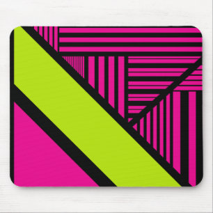Triangel Rand i Lime Green, Shock rosa and Black Musmatta